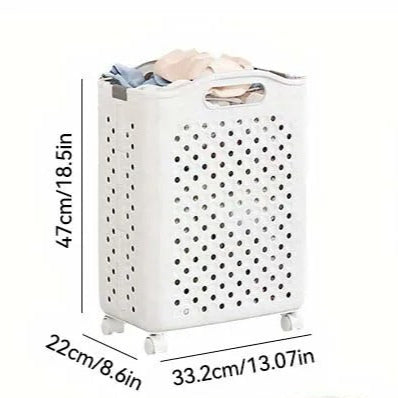 Foldable Household Laundry Basket with Wheels