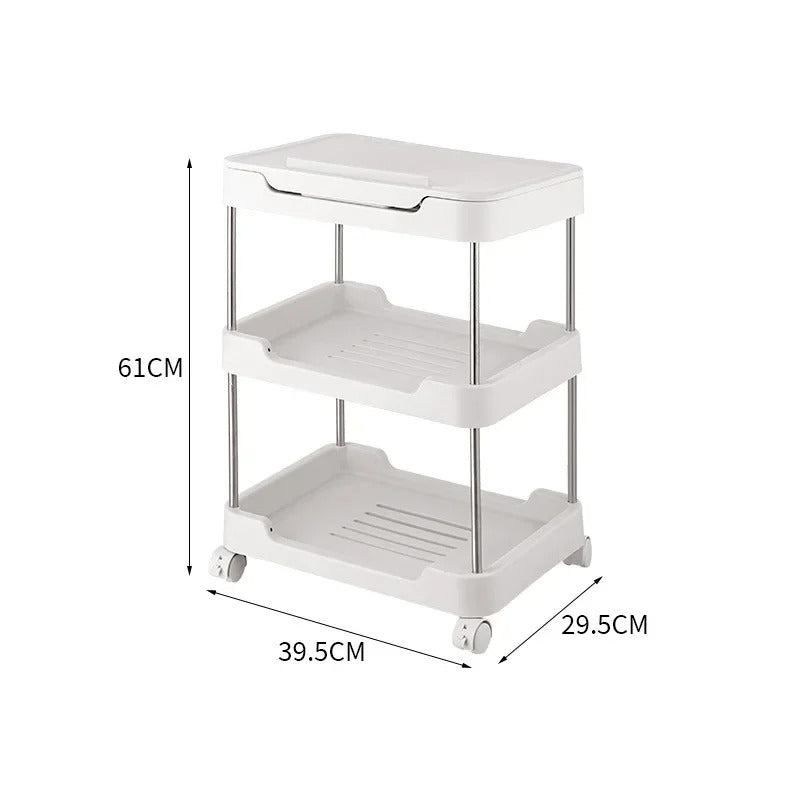 Multipurpose Storage Rack Trolley with Laptop & Tablet Stand