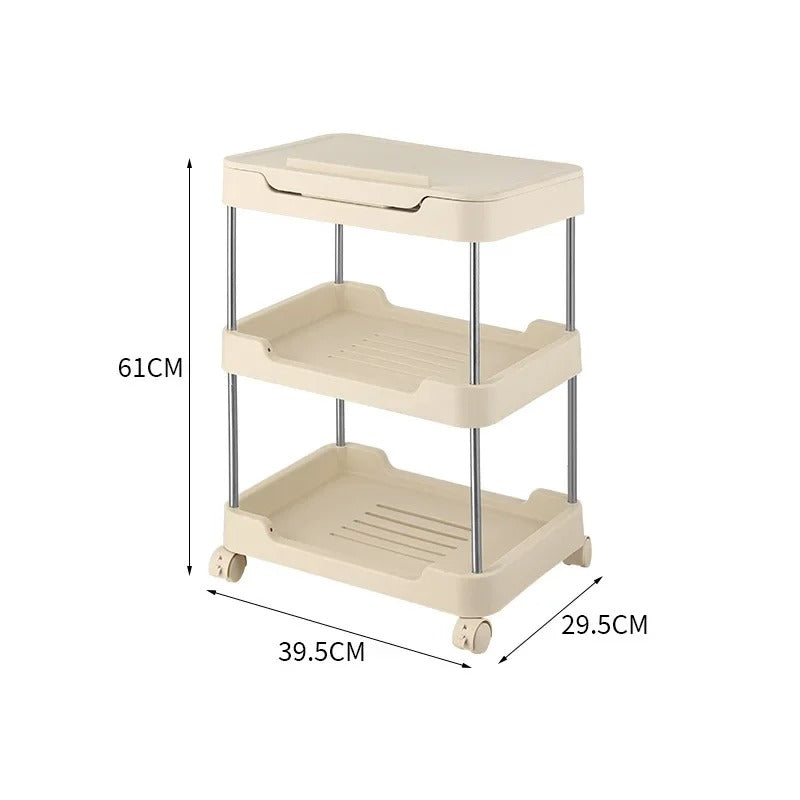 Multipurpose Storage Rack Trolley with Laptop & Tablet Stand
